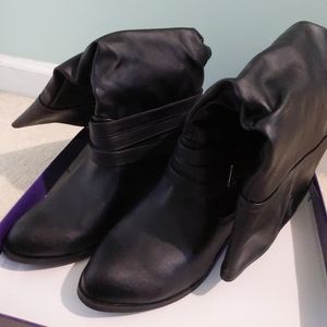 Black Faux Leather Boots